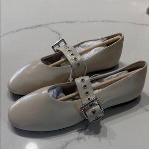 Zara Cream Kids Flats with Buckle